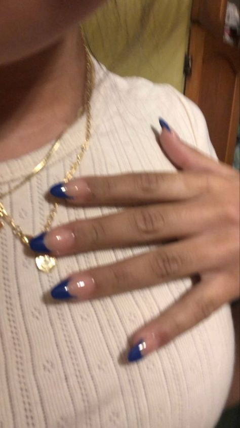 Piercing, Acrylics, Navy Blue Nails, Blue French Tips, Dark Blue Nails, Navy Acrylic Nails, Navy Nails, Blue Prom Nails, Navy Nail Designs