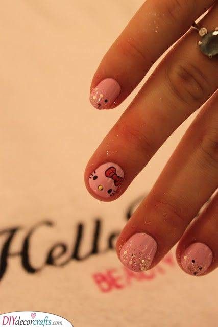 Pink and Pretty - Hello Kitty Ideas Nail Art Designs, Kitty Nails, Cute Nails, Cute Nail Designs, Cute Nail Art, Kid Nail Designs, Cat Nails, Kids Nail Designs