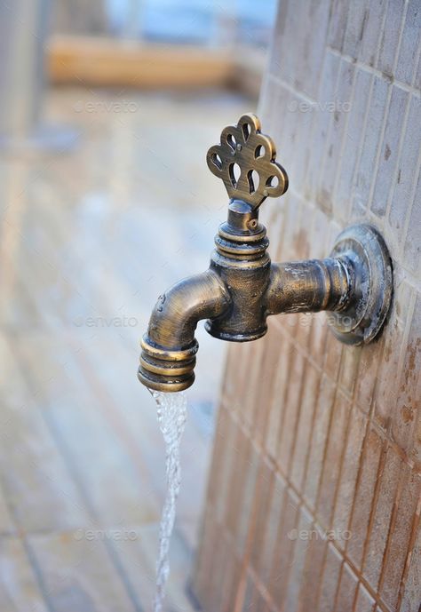 Design, Vintage, Outdoor, Plumbing, Water Faucet, Liquid Metal, Faucet, Water Tap, Fountain Garden