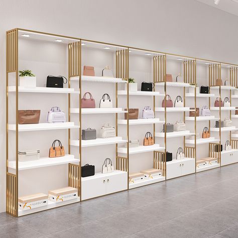 High Quality Customized Modern Metal Bag Shelves Bags Display Showcase Boutique Stainless Steel Led Shoe Shelf https://m.alibaba.com/product/1600780601310/High-Quality-Customized-Modern-Metal-Bag.html?__sceneInfo={"cacheTime":"1800000","type":"appDetailShare"} Design, Interior, Boutique Interior, Store Design Boutique, Clothing Store Interior, Store Design, Luxury Boutique Interior, Showroom Interior Design, Retail Store Interior Design
