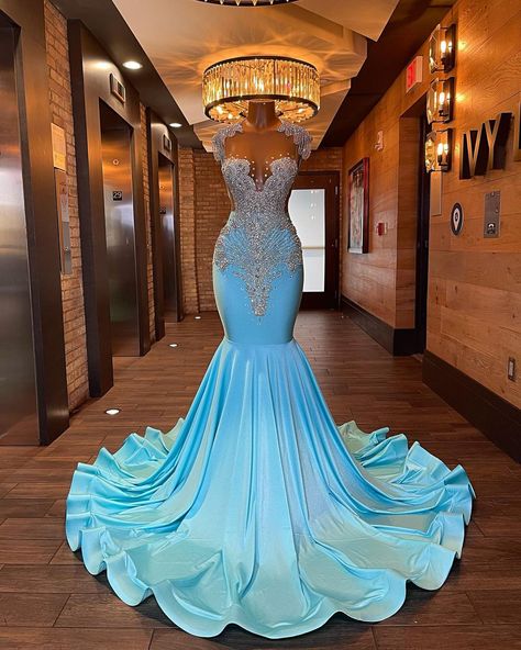 Ariel Jillian Designs 🇺🇸 on Instagram: “❄️ FOR SALE ❄️ The Ice Lady ❄️✨ Gorgeous stretch Lycra gown with silver rhinestone detailing on front and shoulders! 1 of 1 Size Small…” Tulle, Mermaid Evening Dresses, Mermaid Dresses, Blue Mermaid Prom Dress, Mermaid Prom Dresses, Blue Prom Dresses Mermaid, Crystal Prom Dress, Court Train Prom Dress, Prom Dresses Blue