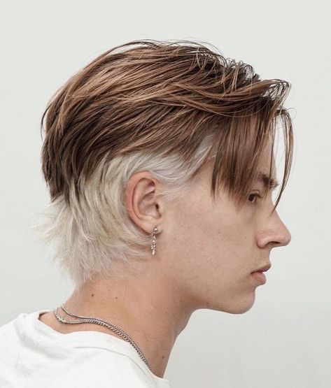 Medium Brown Hair with Blonde Underlayer Male Short Hairstyles, Mens Undercut Hairstyle, Mens Festival Outfits, Short Hair Cuts For Women Edgy, Dyed Pixie Cut, Grey Hair Coverage, Dyed Hair Men, Vivid Hair Color, Men Hair Color