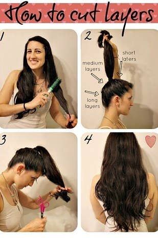 27 Tips And Tricks To Get The Perfect Ponytail Diy Hairstyles, Plait Hairstyles, How To Cut Your Own Hair, Cut Own Hair, Hair Cutting Techniques, Cut My Hair, Braid Hairstyles, Thick Hair Styles, Layered Haircuts For Women