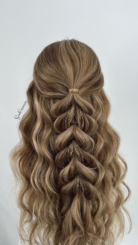 sandimonzon on Instagram: Happy Monday Quick tutorial 🚨🚨🚨 I added extensions from @hairlocs #atlantaweddings #atlantaweddingvenue #atlantahairstylist… Prom Hairstyles, 4 Braids Hairstyle, Braided Hairstyles For Wedding, Updo Hairstyles For Prom, Cute Updo Hairstyles, Braided Prom Hair, Braid Hairstyles For Prom, Braids For Prom, Ball Hairstyles
