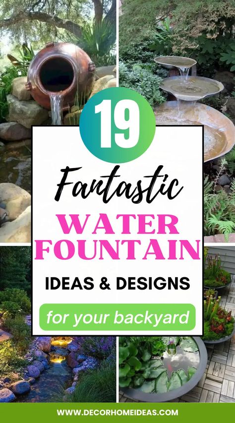 Gardening, Outdoor, Ideas, Art, Backyard Water Feature, Patio Water Fountain, Backyard Water Fountains, Small Garden Waterfalls, Small Pond Fountains