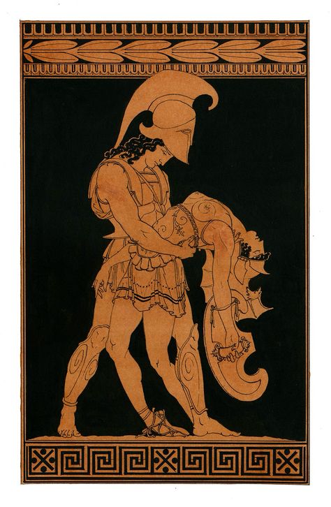 Achilles hold the body of Pentheselia , the Amazon. Ancient Greek, Greek Mythology, Greek Gods, Ancient Greece, Greek And Roman Mythology, Greek Myths, Heiroglyphics, Ancient Greek Art, Greek Warrior