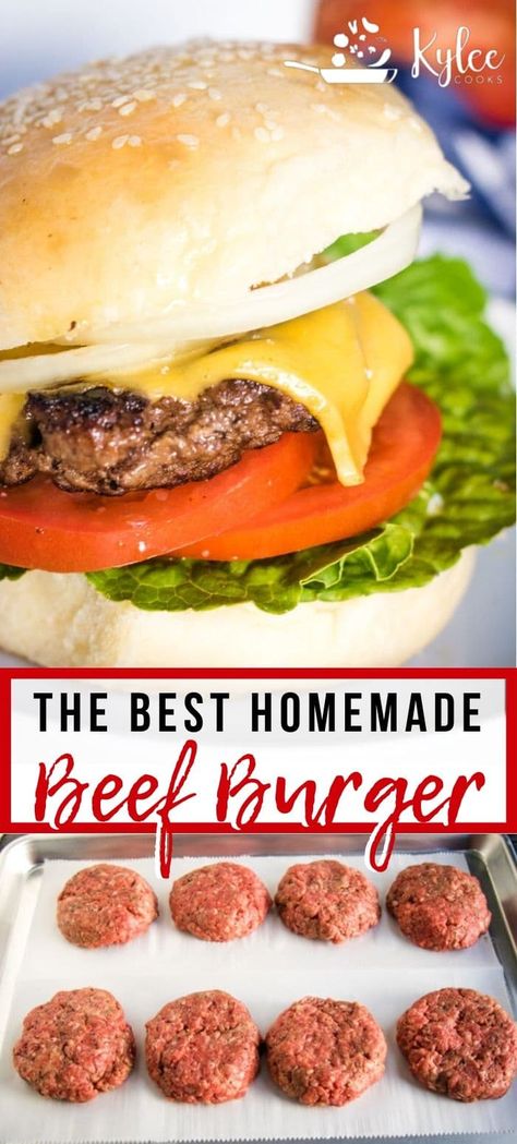 Basic Burger Recipes, Homemade Burger Patties, Homemade Beef Burgers, Burger Patty Recipe, Homemade Hamburger Patties, Beef Burgers Patties, Homemade Burger Recipe, Hamburger Recipes Patty, Burger Recipes Beef