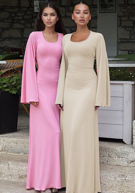 Covered Up Outfits, Trending Maxi Dresses, Pink Modest Dress, Long Maxi Dress Outfits, Maxi Lace Dress, Modest Long Dresses, Modest Dresses Fashion, 파티 드레스, Red Long Sleeve Dress