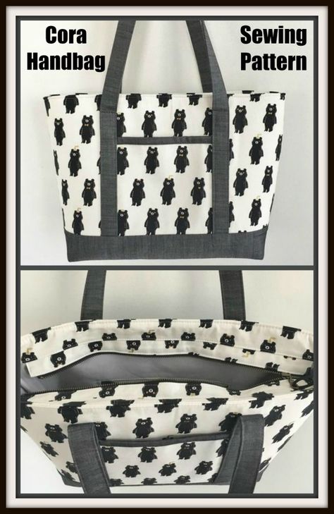 Quilts, Easy Tote Bag Pattern Free, Diy Tote Bag Tutorial, Purse Sewing Patterns, Zippered Tote Bag Diy, Diy Bag With Zipper, Zippered Tote Bag Tutorial, Zippered Tote Bag Pattern, Handbag Sewing Patterns