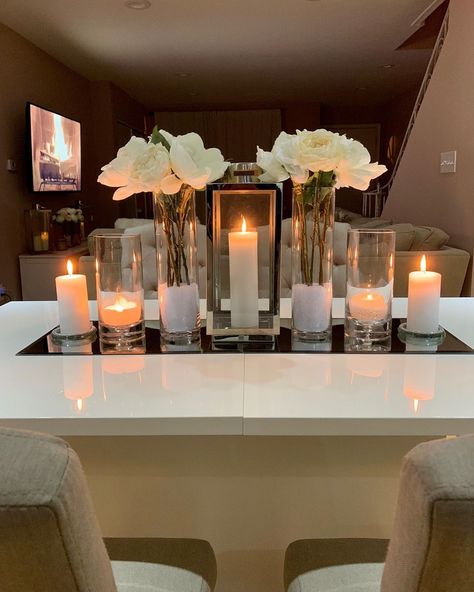 Shontay on Instagram: “Vibes ⭐️⭐️🤩😍Will be posting where everything for this centerpiece came from on the blog this week. Subscribe to get notified, link in bio…” Instagram, Ideas, Design, Sala, Casamento, Boda, Glam Dining Table, Glam, Candle Table Centerpieces