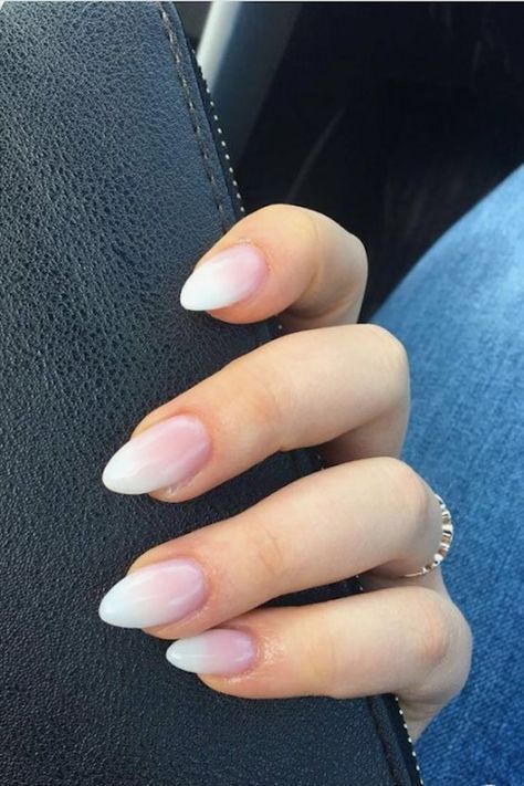 White Almond Nails, Classy Almond Nails, Long Almond Nails, Almond Nails Designs, Short Almond Nails, Almond Nails French, Almond Acrylic Nails, French Tip Nails, Fall Almond Nails