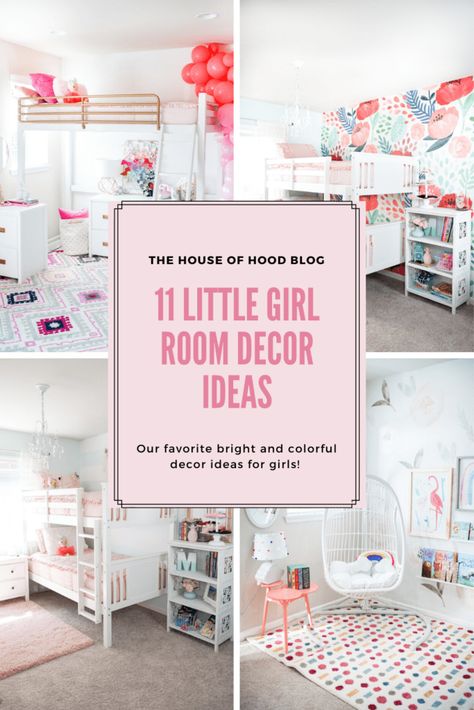 We are sharing 11 little girl room decor ideas from our home over the past 5 years! We've made lots of changes and these are all bright, colorful, pink, and fun! #girlsroom #girlsdecor #childrensdecor #kidsrooms #kidsdecor Design, Inspiration, Decoration, Home Décor, Diy, Toddler Bedroom Girl, Toddler Room Decor, Girls Bedroom Makeover