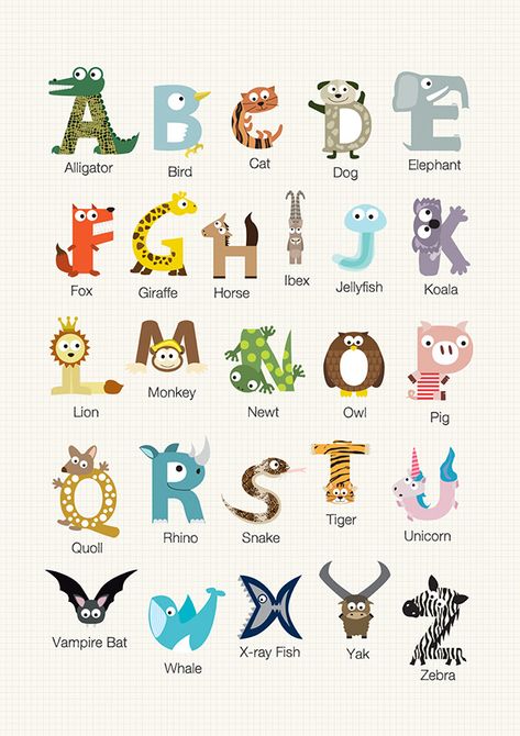 Animal Alphabets on Behance Pre K, Animal Alphabet, Animal Letters, Alphabet For Kids, Alphabet Preschool, Alphabet Art, Alphabet Drawing, Alphabet Activities, Alphabet