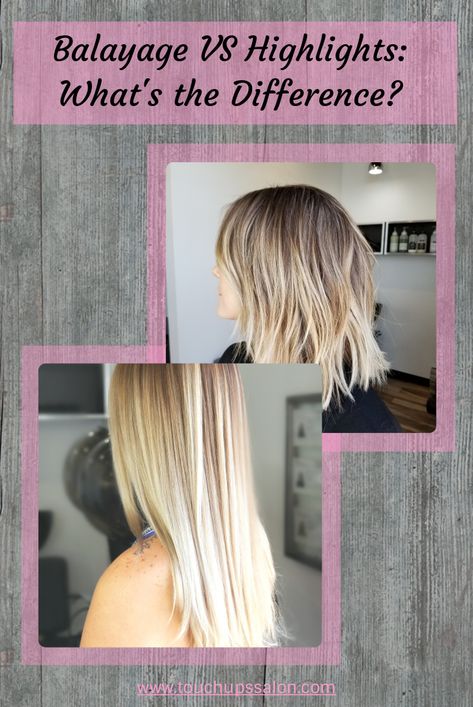 What's the difference between a balayage and highlights? Why are balayages more expensive than highlights? Aren't balayages and highlights the same thing?! Get the answers to these questions and more. Balayage, Blonde Highlights, Fitness, What Is Balayage Hair, What Is Balayage, Partial Vs Full Highlights, Partial Blonde Highlights, Balayage Vs Highlights, Partial Balayage