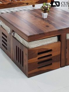 Wooden Coffee Table Designs, Coffee Table With Stools, Coffee Table With Seating, Wooden Coffee Table, Dining Table Design, Coffee Table Design Modern, Wooden Sofa Set, Table For Living Room, Wooden Sofa Set Designs