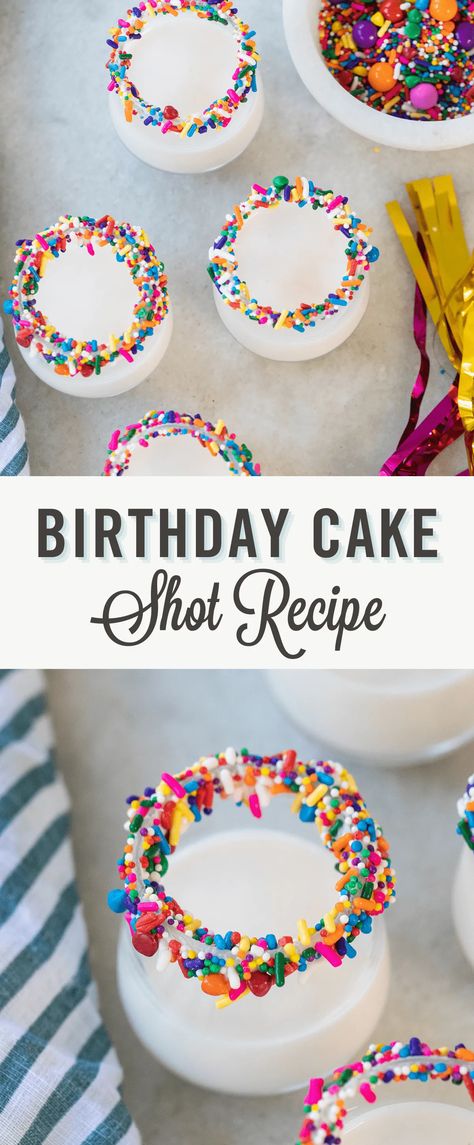 Ideas, Parties, Birthday Cake Shots, Birthday Party Drinks, 21st Birthday Drinks, Birthday Shots, Birthday Cocktail, 30th Birthday Cocktail, Birthday Cake Drink