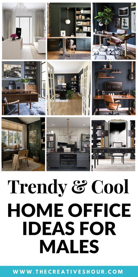 Small space? No problem! Our guide is packed with masculine home office ideas that mix practicality with bold design. Discover how to choose the right desk, utilize impactful colors, and select decor that speaks of strength and style. Get inspired by our curated designs that prove a limited area can still exude a powerful and professional vibe. Ideal for men who want to make a big statement in a compact space. Home Office, Office Room Ideas Home For Men, Office Ideas For Men Modern, Home Office Ideas For Men Modern, Home Office For Men Workspaces, Small Home Office Ideas For Men, Home Office For Men Modern, Home Office Decor For Men, Masculine Home Office Ideas