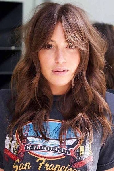 The It Girl Hair Trend: Curtain Bangs - Classically Cait Long Hair Styles, Bangs For Round Face, Long Hair With Bangs, Thick Hair Styles, Long Shag Haircut, Shaggy Long Hair, Curly Hair Styles, Straight Hairstyles, Layered Hair