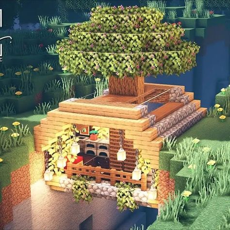 Encountered a cool ravine that you can't let go of in your Minecraft survival world? Then why not try to build a Small and Easy Ravine House? This building features a tree that grew inside the house and up to the roof! With unique functionalities like a usable bridge that connects the two separated lands and more! So check it out now! Design, Minecraft Designs, Cool Minecraft Houses, Minecraft Roof, Best, Creative, Minecraft Projects, Minecraft Survival, House