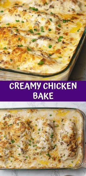 Creamy Chicken Bake Recipe - {100KRecipes} Baked Chicken, Chicken Recipes, Chicken Breasts, Baked Chicken Breast, Baked Chicken Recipes, Creamy Chicken Bake, Chicken Breast, Creamy Chicken, Easy Chicken Recipes
