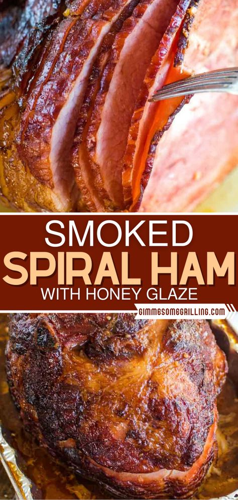 Grilling Recipes, Bacon, Smoker Recipes, Smoked Ham Recipe, Smoked Ham, Cooking Spiral Ham, Honey Baked Ham, Honey Glazed Ham, Smoked Food Recipes