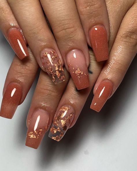Ongles Square Gel Nails, Fall Gel Nails, Clear Acrylic Nails, Acrylic Nails Autumn, Clear Nails With Design, Nail Ideas For Fall, Fall Acrylic Nails, Different Nail Designs, Nails For Autumn