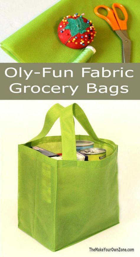 Sewing Pattern To Make A Reusable Grocery Bag - This simple tutorial uses Oly-Fun fabric fora tote bag that's not floppy!  Oly-Fun fabric does not have a right or wrong side, no bias, and doesn't fray! #SewingProjectsPatterns Design, Sewing Projects, Sewing Tutorials, Couture, Sewing, Humour, Amigurumi Patterns, Sewing Projects For Beginners, Sewing Hacks