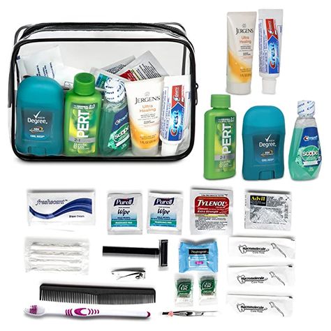 Amazon.com: Toiletry Travel Convenience Kit, Premium Toiletries Accessory Set Quality Personal Care Wellness and Hygiene Unisex Essentials Traveling Bag, TSA Approved Toiletry's Accessories Kits, 20 Piece. : Beauty & Personal Care High School, Diy, Trips, Personal Hygiene, Tsa Approved Toiletries, Travel Size Toiletries, Toiletry Bag Travel, Travel Toiletries, Toiletry Bag