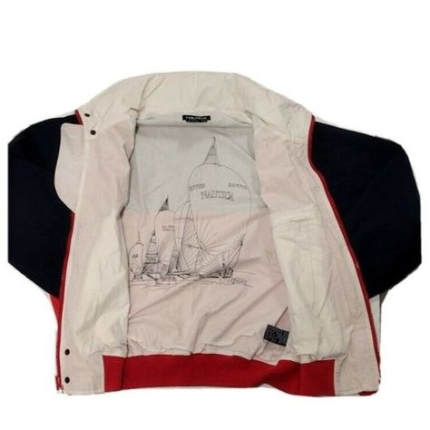 VTG Nautica Sailing Jacket Coat red white blue RN67835 N7700 Outfits, Jackets, Clothing, Vineyard Vines, Sailing Jacket, Sailing Clothing, Motorcycle Jacket, Sailing Outfit, Coat