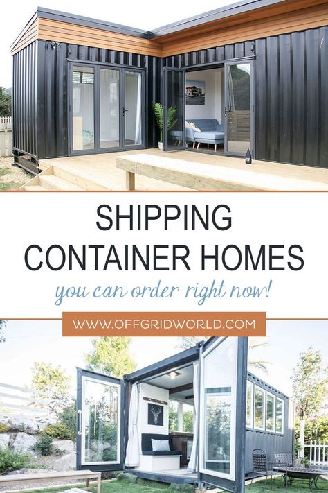 These 11 shipping container home companies have beautiful house options you can order right now! Container homes make the perfect tiny house. Check them out! #shippingcontainer #containerhome #shippingcontainerhome Shipping Container Homes, Architecture, Shipping Container House Plans, Shipping Container Cabin, Container Homes For Sale, Container House Plans, Shipping Container Pool, Container Cabin, Container Homes