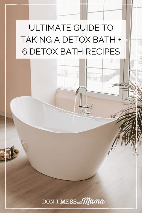 Detox baths do wonders for the body and mind as they help eliminate toxins while replenishing vital minerals and nutrients. This detox bath guide covers the many benefits of this ancient remedy as well as detox bath recipes to get you started. Detox, Tart, Bath, Fitness, Ayurveda, Bath Detox, Detox Cleanse Bath, Detox Bath, Detoxification Bath