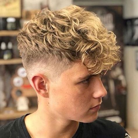 Men's Hair, Haircuts, Fade Haircuts, short, medium, long, buzzed, side part, long top, short sides, hair style, hairstyle, haircut, hair color, slick back, men's hair trends, disconnected, undercut, pompadour, perm, shaved, hard part, high and tight, Mohawk, Mullet, nape shaved, hair art, comb over, faux hawk, high fade, retro, vintage, skull fade, spiky, slick, crew cut, zero fade, pomp, ivy league, bald fade, razor, spike, barber, bowl cut, 2020, hair trend 2021, men, women, girl, boy, crop Boy Permed Hair, Perm Hair Men, Haircut Tips, Boys Curly Haircuts, Undercut Curly Hair, Wavy Perm, Men's Curly Hairstyles, Long Hair Perm, Mohawk Hairstyles Men