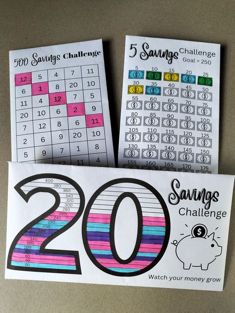 These are the Savings Challenges that I am currently doing. I love that they are savings envelopes where you can put the money in the envelope and then color how much you saved. It's a great motivation to see how far you've come. Get these or any of my other savings challenges free on my blog. Simply print and start saving. Disney, Ideas, Challenges, Organisation, Motivation, Family, Random, Challenge, Color