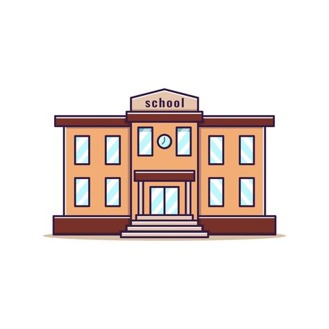 Ideas, School Building, School Cartoon, School Building Design, School Icon, School, Cartoon Building, Education Design, Building Illustration