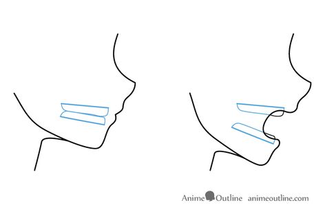 How to Draw Anime & Manga Mouths Side View - AnimeOutline Drawing Tips, Croquis, How To Draw Teeth, Mouth Drawing, Anime Mouth Drawing, Drawing Reference Poses, Drawing Reference, Drawing Poses, Drawing Tutorial