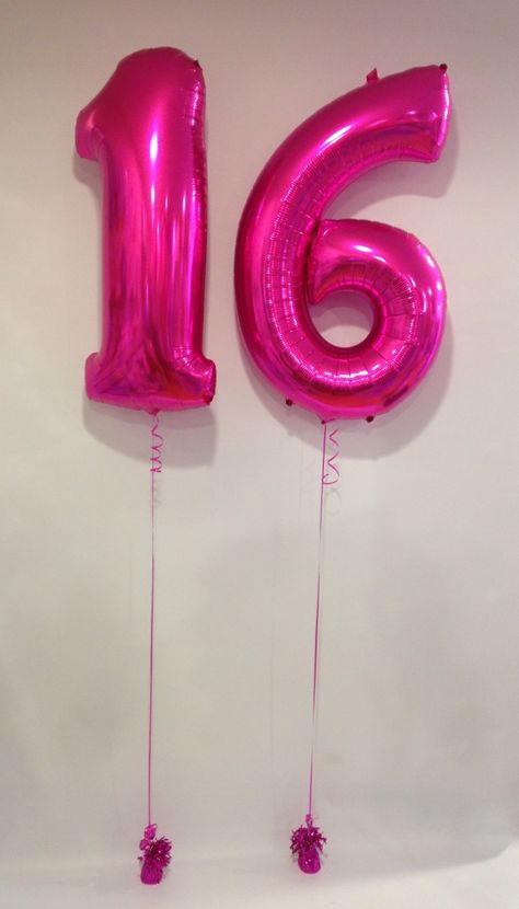 Large Pink 16 Number Balloons Decoration, 16th Birthday, Birthday Balloons Pictures, Birthday Balloons, 16th Birthday Party, 16 Balloons, 16th Birthday Card, Sweet 16 Birthday Party, Sweet 16 Birthday