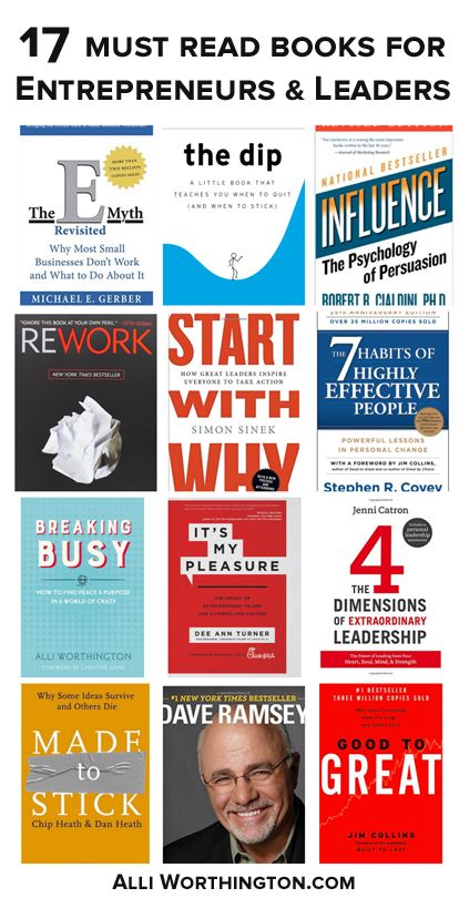 Leaders are readers. We've all heard that truth, but actually putting this  truth to practice can be the difference between wasting time and real  success. Here are some of my favorite must read business books for  entrepreneurs and leaders.   Good to Great from Jim Collins  Good to Great is the book every entrepreneur or leader must read. Jim  Collins wanted to answer one key question, "Can a good company become a  great company and if so, how?" He and a team of researchers worked to  discov... Leadership, Mindfulness, Business Books Worth Reading, Management Books, Entrepreneur Books, Leadership Books, Business Books, Finance Books, Self Help Books