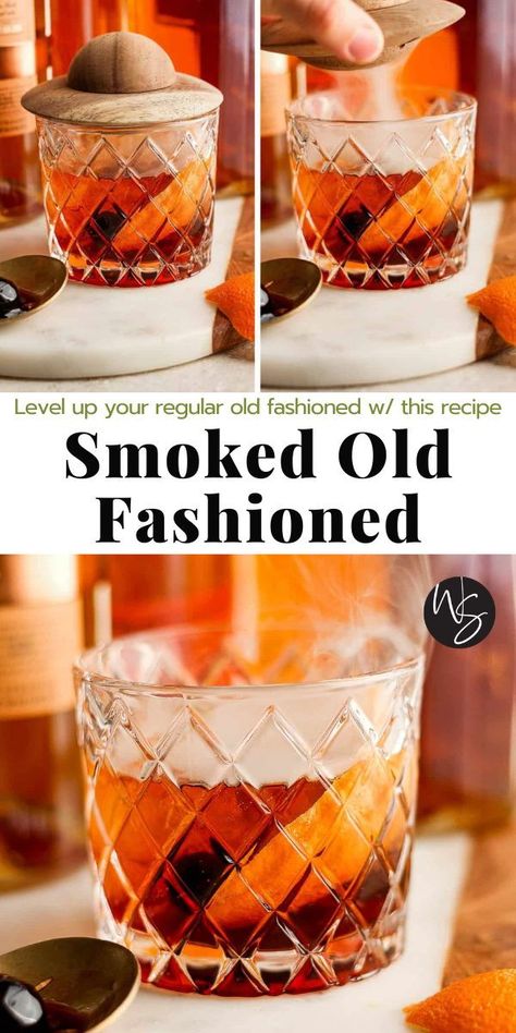 An amazing recipe for the best smoked old fashioned! Adjust the taste of this classic cocktail any way you want and then use a cocktail smoker to bring it to the next level. Perfect for your next cocktail party or backyard cookout! Alcohol, Smoothies, Smoked Whiskey, Smoked Cocktails, Best Old Fashioned Recipe, Whiskey Recipes, Old Fashioned Cocktail, Old Fashion Cocktail Recipe, Classic Old Fashioned Recipe