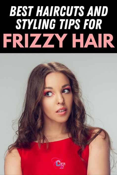 The All-Time Best Haircuts for Frizzy Hair ( Products & Tips) - College Fashion Frizzy Hair, Thick Frizzy Hair, Haircuts For Frizzy Hair, Hair Frizz, Greasy Hair Hairstyles, Short Haircuts For Thick Frizzy Hair, Curly Hair Routine, Frizzy Wavy Hair