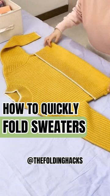 The Folding Hacks on Instagram: "Follow @thefoldinghacks for more content like this! Way to fold sweaters😻 #foldingclothes #organize #storagehacks #folding #foldinghacks" Wardrobes, Jumpers, Fitness, Outfits, Tops, Ideas, How To Fold Bras In Drawer, How To Fold Towels, Clothes Organization Diy