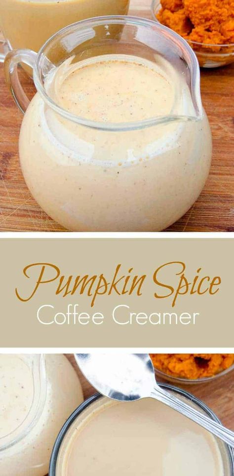 This is an easy recipe for the lust-worthy Pumpkin Spice Coffee Creamer, using just 6 yummy ingredients. Pumpkin Spice all the things!!! You're welcome. #pumpkinspice #coffeecreamer Smoothies, Dessert, Thanksgiving, Desserts, Dips, Sauces, Pumpkin Spice Creamer Recipe, Pumpkin Spice Creamer, Pumpkin Coffee Creamer