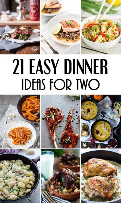 Easy Meals For Two, Quick Healthy Dinner, Romantic Dinner Recipes, Dinner Easy, Cheap Dinners, Healthy Meals For Two, Quick Healthy, Easy Healthy Dinners, Meals For Two