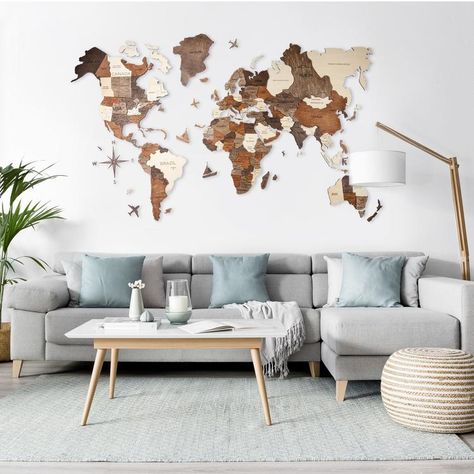 3D Multilayered World Map Multicolored Diy, Decoration, Home Décor, World Map Wall Decor, Map Wall Decor, World Map Wall Art, Wooden Map, Wall Art Decor, Wall Maps