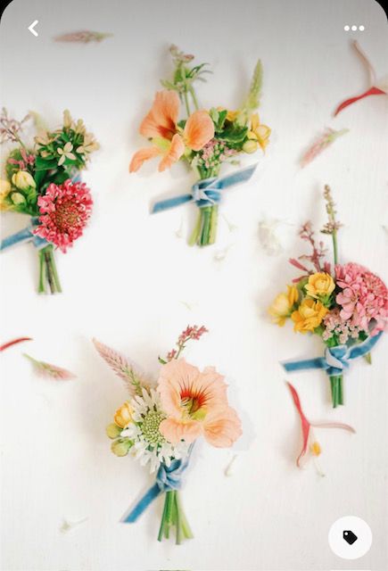 Floral Arrangements, Floral Wedding, Wildflower Wedding Theme, Spring Wedding, Wildflower Wedding, Peach Boutonniere, Bouquet, Flower Arrangements, Colorful Bridal Bouquet