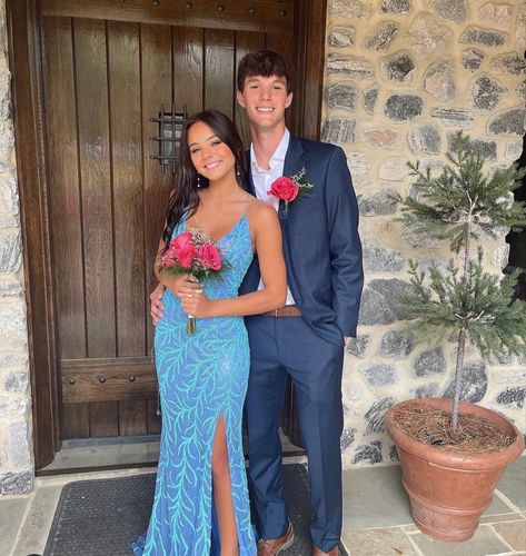 High School, Prom, Prom Outfits For Couples, Prom Couples Outfits Blue, Prom Tuxedo Ideas, Prom Tuxedo, Prom Tux, Prom Couples Outfits, Formal Dance