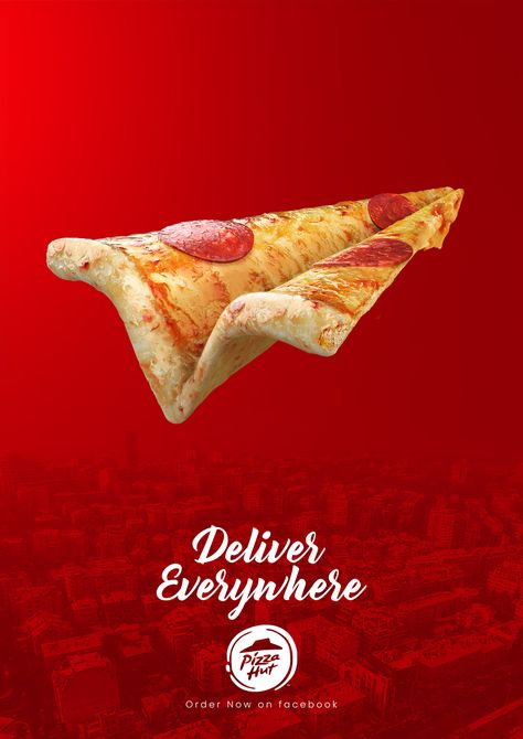 Pizza Delivery Print Ad on Behance Pizza Design, Food Ads, Food Advertising, Food Poster, Food Poster Design, Food Design, Ads, Clever Advertising, Food Graphic Design