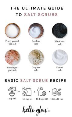 Diy Salt Scrub Recipe, Diy Salt Scrub, Homemade Salt Scrub, Salt Scrub Diy, Salt Scrub Recipe, Diy Body Scrub Recipes, Diy Sugar Scrub Recipe, Salt Scrubs, Bath Salts Recipe
