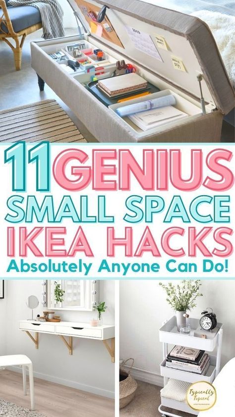 Ikea Hacks, Ikea, Organize Small Spaces, Storage For Small Spaces, Diy Storage For Small Spaces, Organizing Your Home, Storage Hacks Bedroom, Clever Storage Ideas, Storage Hacks Diy