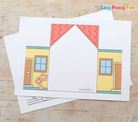 Paper House My Family Craft - Easy Peasy and Fun Paper Crafts, English, Paper House, My Family Crafts For Kids Preschool, Easy Paper Crafts, Preschool Crafts, Family Crafts Preschool, Preschool Themes, Paper Crafts For Kids