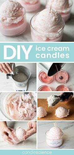 Diy, Crafts, Homemade Scented Candles, Ice Candles Diy, Homemade Candles, How To Make Candels, Diy Candles That Look Like Food, Diy Ice Cream, Scented Candles